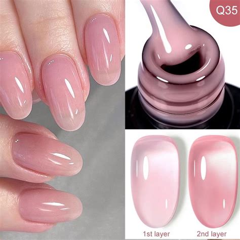 LILYCUTE Pink Nude Quick Extension Gel Nail Polish 3 In 1 Jelly Transparent Semi Permanent Soak