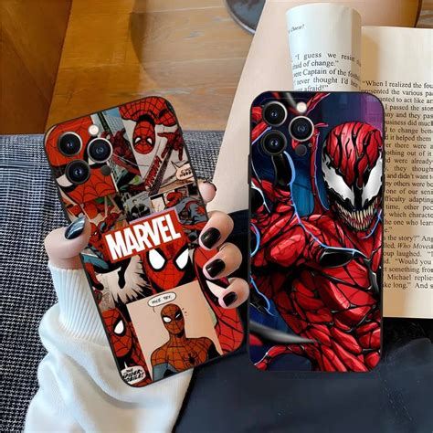 Funda De Tel Fono De Spiderman Venom Comics Carcasa Suave Para Iphone