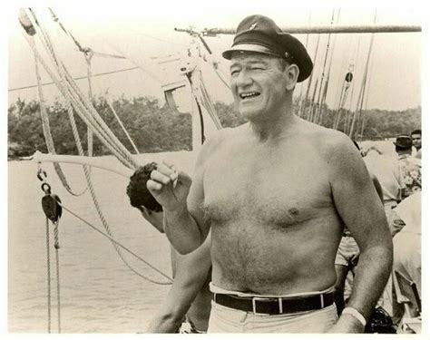 John Wayne Aboard His Yacht The Wild Goose At His Island In Panama