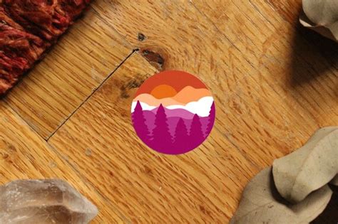 Subtle Lesbian Flag Sticker Pride Sticker Mountain Sticker Etsy