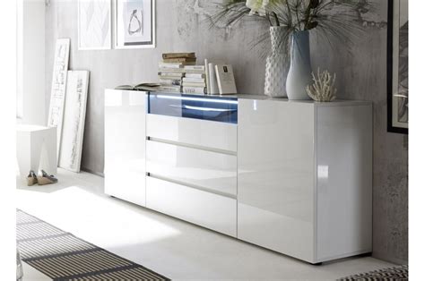 Buffet design laqué blanc brillant Cbc Meubles