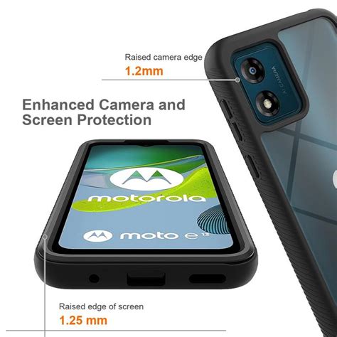 Motorola Moto E13 360 Protection Series Case Black Clear