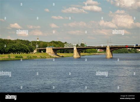 New Volga bridge over Volga river in Tver. Russia Stock Photo - Alamy