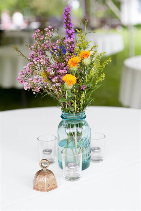 Wildflower Centerpieces Wildflower Centerpieces Glass Wedding