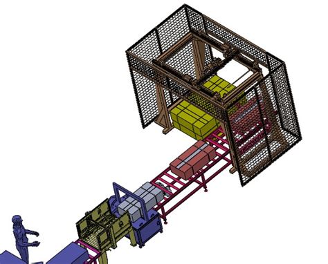 封箱打包码垛流水线3d图纸h198 非标自动化设备3d图纸3d模型iges模型图纸下载 懒石网