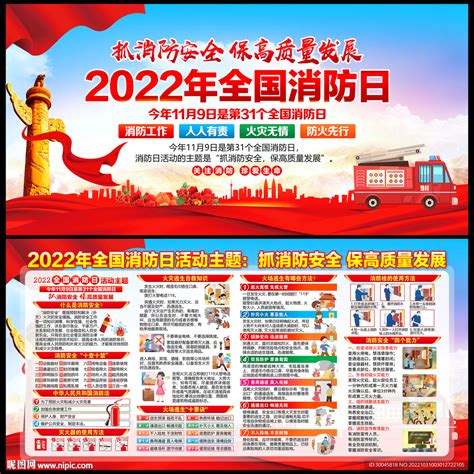 2022年全国消防日宣传展板设计图广告设计广告设计设计图库昵图网