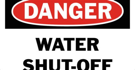 Danger Water Shut-Off Safety Sign