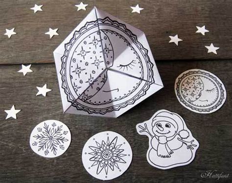 Winter Flextangle Fidget Toy And Coloring Page