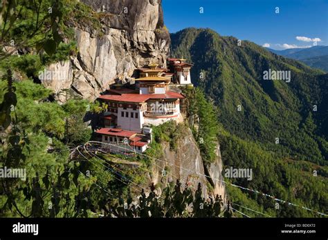 Taktsang Dzong Monastery Or Tigers Nest Built In The 8th Century Paro