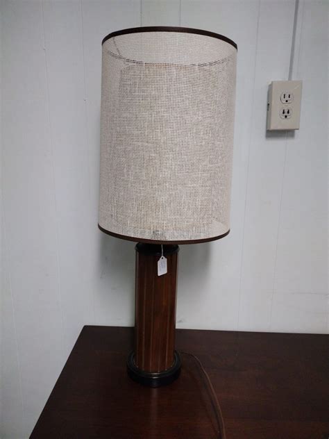 Mcm Wood Linen Tall Lamp Roth Brader Furniture