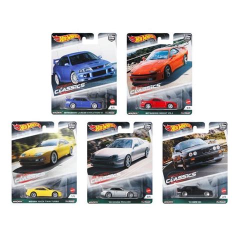 Hot Wheels Modern Classic Set Premium Car Lancer Evolution Honda Prelude BMW M Nissan Zx