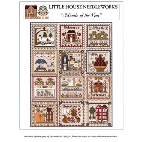 Months Of The Year Cross Stitch Pattern Little House Needleworks