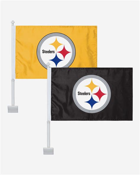 Pittsburgh Steelers 2 Pack Solid Car Flag Foco