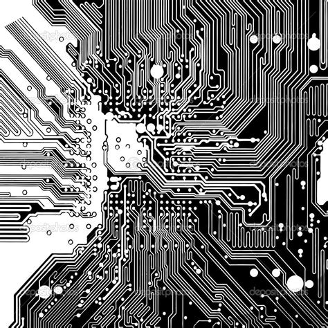 An Abstract Black And White Computer Circuit Board Background