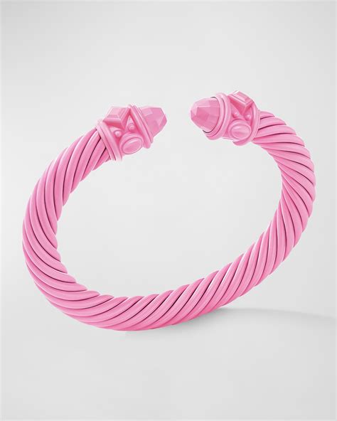 David Yurman Renaissance Bracelet In Pink Aluminum 10mm Neiman Marcus