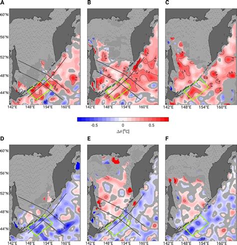 Maps of climatological differences in potential temperatures for the ...