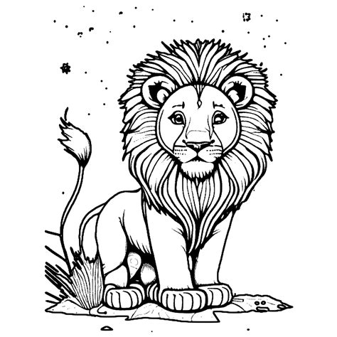 Lion Coloring Page · Creative Fabrica