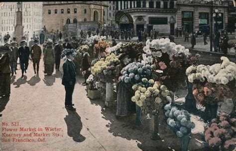 Flower Market in Winter, Kearney and Market Streets San Francisco, CA ...