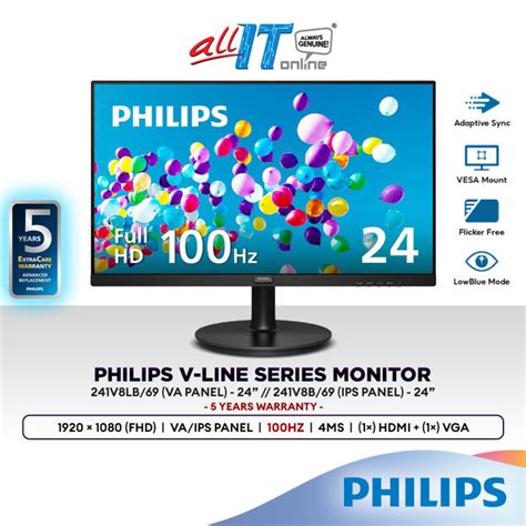 Philips 23 8 241V8LB VA 241V8B IPS 100Hz 4ms Full HD Adaptive