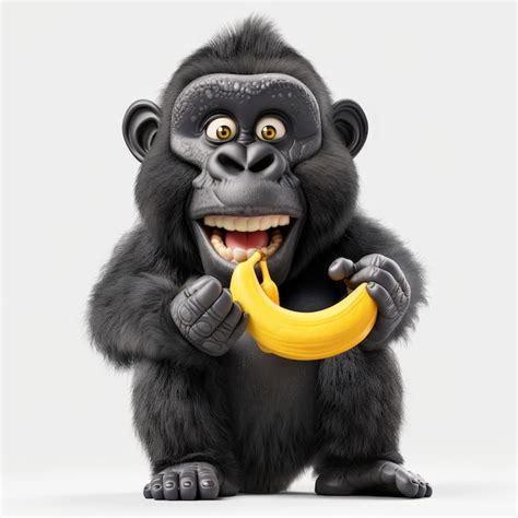 Premium Photo A Gorilla Holding A Banana That Has A Banana In His Hand