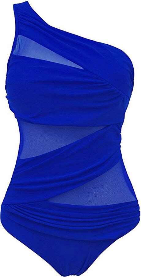 CHOSERL Womens One Shoulder Swimwear Monokini Swimsuit See Through