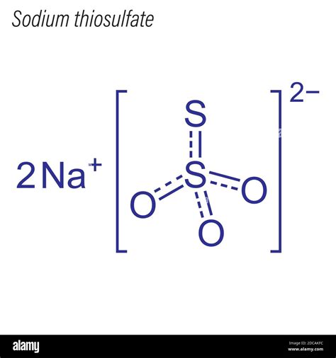 Fórmula Esquelética De Tiosulfato De Sodio Molécula Química