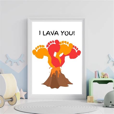 I Lava You Volcano Handprint Art Volcano Footprint Art Science