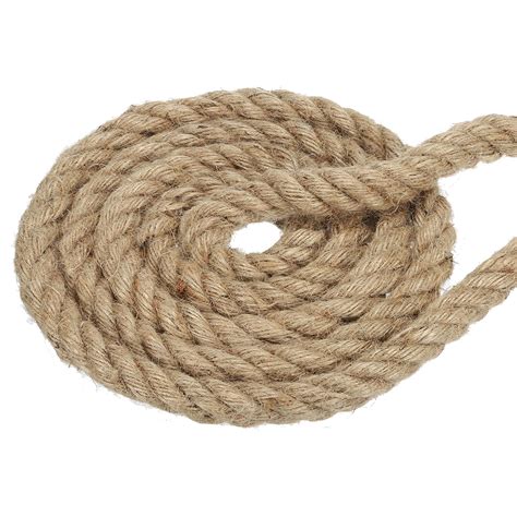 Uxcell 3 4 Inch 19 7 Feet Jute Rope Natural Manila Rope 4 Strand