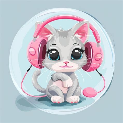 Cute Cat Gaming Cartoon Premium Ai Generated Image