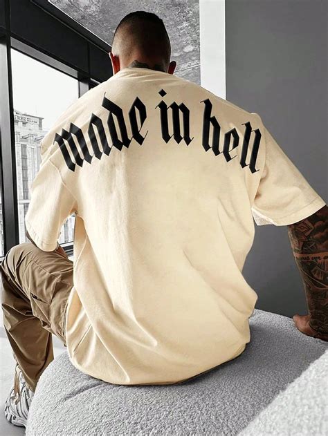 Men Slogan Graphic Drop Shoulder Sleep Tee Men Loungewear Mens