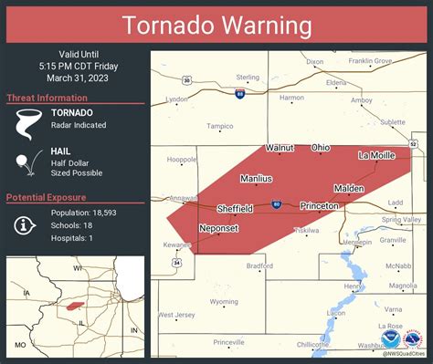 Nws Tornado On Twitter Tornado Warning Including Princeton Il Walnut Il And Wyanet Il Until 5