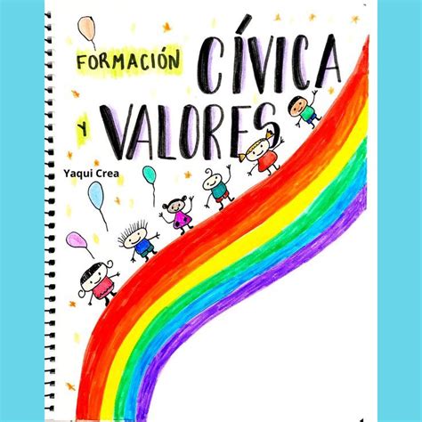 Portada para Cuaderno de Formación Cívica y Valores fácil y bonita