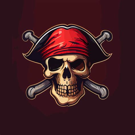 Premium Vector | Pirate skull flat design vector art pirate icon
