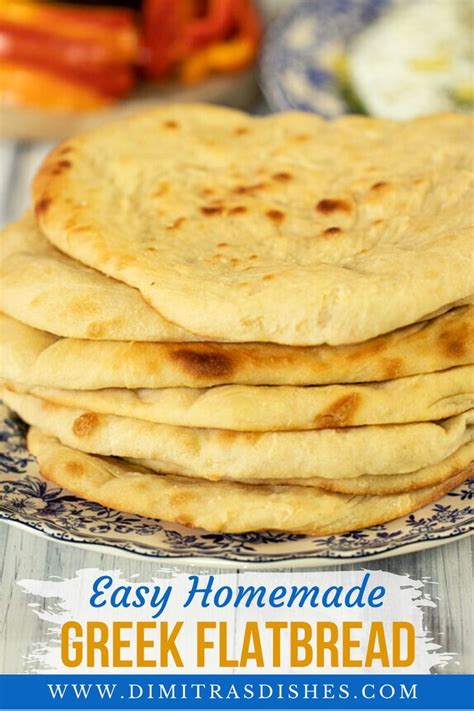 A Stack Of Pita Bread On A Blue And White Plate With Peppers In The