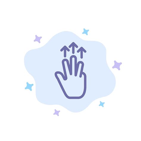 Gestures Hand Mobile Three Finger Touch Blue Icon On Abstract Cloud