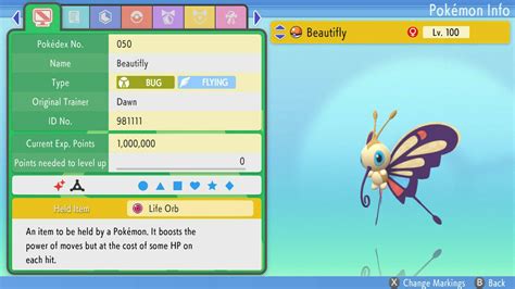 Shiny Beautifly 6IVs Pokemon BDSP - Video Games