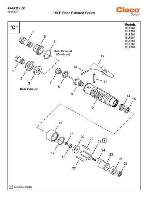 Dotco Lf Series Right Angle Drills Parts List Dotco Tool