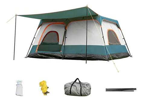 Barraca Para 8 Pessoas Com Varanda - Barraca Camping Grande Varanda Para 8-10 Pessoas 420*305*200 Verde ...