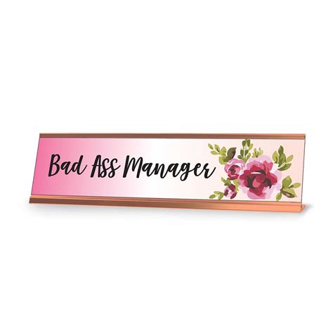 Signs BYLITA Bad Ass Manager Floral Designer Desk Sign 2 X 8 Walmart