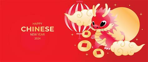 Happy Chinese new year background vector. Year of the dragon design ...