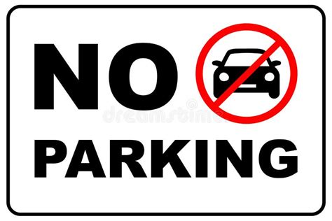 No Parking Road Warning Sign Stock Vector Illustration Of Auto