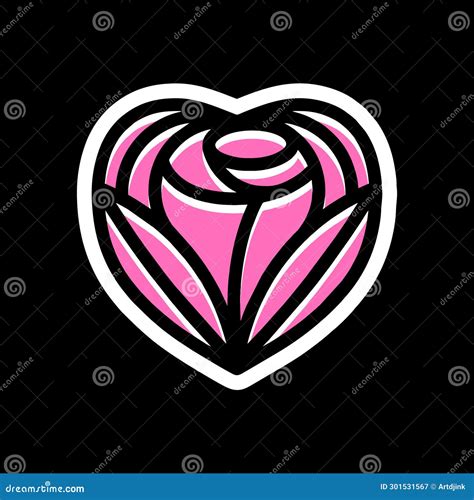 Rose Flower Logo Vector Design Illustration Emblem Stock Vector