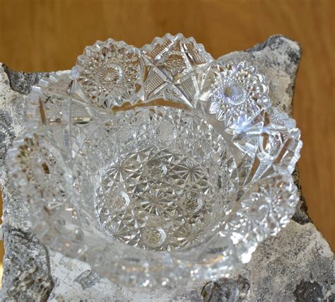 Vintage Lead Glass Crystal Decorative Bowl, Lead Glass Bowls, Vintage ...