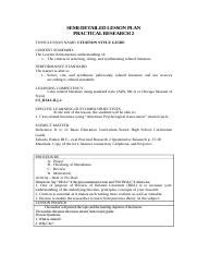 Citation Lesson Plan Docx SEMI DETAILED LESSON PLAN PRACTICAL