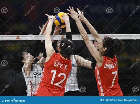 Women S Volleyball Nations League China X South Korea Editorial Image