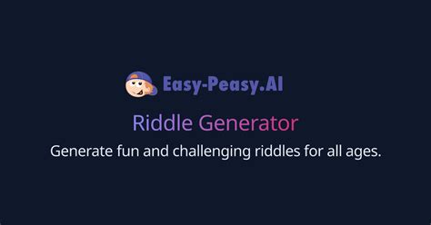 Free AI Riddle Generator | Easy-Peasy.AI