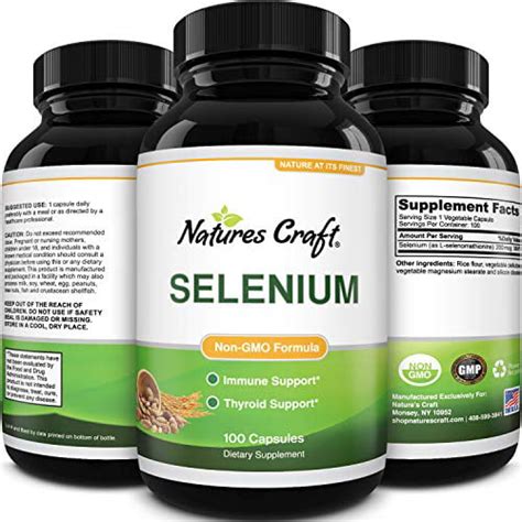 Pure Selenium Thyroid Support Supplement Selenium 200mcg Antioxidant