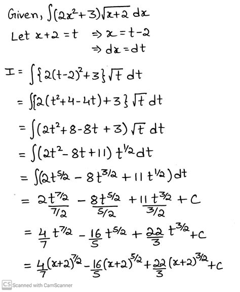 Evaluate The Following Integralint Left 2 X 2 3 Right Sqrt