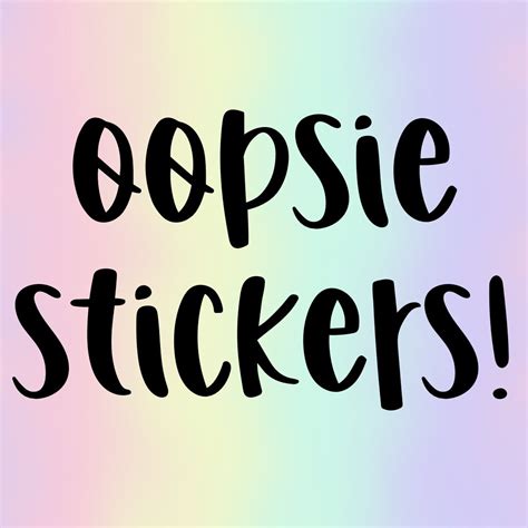 Oopsie Laminated Sticker Pack Trendy Water Bottle Decals Cute Laptop