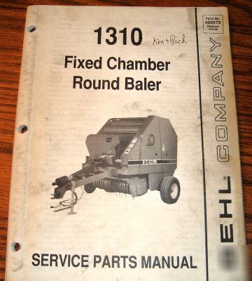 Gehl 1310 fixed chamber round hay baler parts catalog